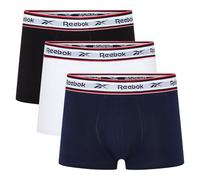 Reebok Calzoncillos de Hombre Negro/Blanco/Marino | Truscos de algodón Suave al Tacto y Rico en algodón con Cintura elástica elástica | Ropa Interior cómoda y elástica - Paquete múltiple de 3