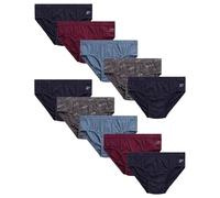 Reebok Calzoncillos para hombre, paquete de 10 calzoncillos clásicos suaves y elásticos de talle bajo con bolsa de contorno, ropa interior para hombre (tallas: S-XL), Azul/azul marino/uva, Small