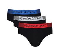 Reebok Calzoncillos Hombres en algodón Negro, truscos súper Suaves y cómodos con Cintura de Nailon para Mayor Comodidad - Paquete múltiple de 3