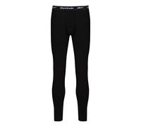 Reebok Calzoncillos Largos Negros Hombre, Capa Base elástica de algodón, Ropa Interior térmica con Cinturilla de Marca