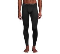 Reebok Calzoncillos Largos Negros Hombre, Capa Base elástica de algodón, Ropa Interior térmica con Cinturilla de Marca