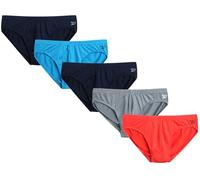Reebok Calzoncillos para hombre, paquete de 5 unidades, de secado rápido, suaves, elásticos, de talle bajo, ropa interior deportiva para hombre, Azul marítimo/cayena/azul/monumento/azul marítimo