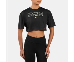 Reebok - Camiseta corta gráfica para mujer RBK Lab, Black, Tamaño: 2XS