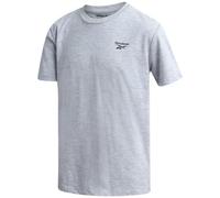 Reebok Camiseta de algodón de manga corta para niños con logotipo, ropa de verano para niños para la escuela y el juego (tallas: 8-14), Gris claro, 10