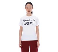 Reebok - Camiseta para Mujer de Manga Corta y Cuello Redondo con Logo Grande ID, White, Tamaño: L
