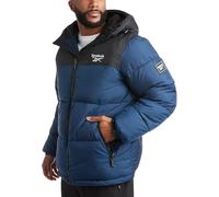 Reebok Chaqueta acolchada para hombre, chaqueta acolchada pesada con capucha ancha, chaquetas de invierno resistentes a la intemperie para hombre (S-XL), Azul (Batik Blue), Medium
