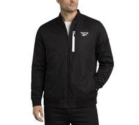 Reebok Chaqueta bomber para hombre, chaqueta cortavientos ligera con aislamiento Ripstop para hombre, chaqueta casual con cremallera y bolsillos, Negro -, Large
