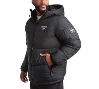 Reebok Chaqueta de invierno para hombre, abrigo de invierno cálido y pesado para hombre, resistente al viento, resistente al agua, acolchada, acolchada, Negro -, Large