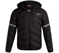 Reebok Chaqueta de invierno para hombre, resistente al agua, con capucha, acolchada, aislante, cálido, abrigo de invierno para hombre, De tinta negra, Small