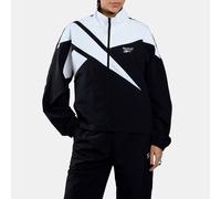 Reebok - Chaqueta deportiva Icon con dobladillo abierto para mujer, Mujer, Night Black/Classic White, Tamaño: 2XL