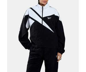 Reebok - Chaqueta deportiva Icon con dobladillo abierto para mujer, Mujer, Night Black/Classic White, Tamaño: XL
