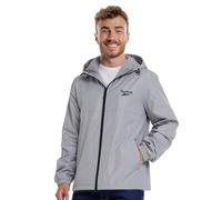 Reebok Chaqueta impermeable para hombre con capucha, cortavientos para hombre, ligera e impermeable, Gris, X-Large