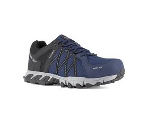 Reebok - Chaussures de sécurité Basses Bleue Marine et Noir en Microfibre et Cuir embout Aluminium Trail Grip S1P SRC 45 Bleu Marine/Noir
