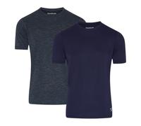 Reebok Clancy Performance - Camisetas para Hombre, Paquete de 2 Unidades, Ajustables, absorben la Humedad y Son Ligeras., Marta carbón/Azul Marino Vector, L