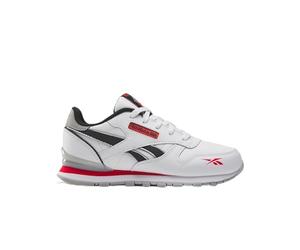 Reebok Classic Leather Step, Zapatillas Unisex niños, FTWWHT/PUGRY3/VECRED, 31.5 EU