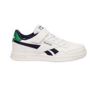 Reebok Court Advance Elastic & Top Strap, Sneaker, FTWRWHITE/VECTORNAVY/GLENGREEN, 30 EU