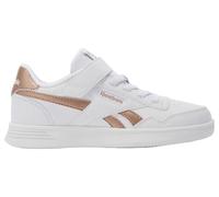 Reebok Court Advance Elastic & Top Strap, Sneaker, White/White/ROSGOL, 31 EU