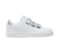 Reebok Court Clean Hook & Loop Straps, Zapatillas, White/White/Silver, 32.5 EU