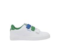 Reebok Court Clean Hook & Loop Straps Zapatillas Deportivas, Color Blanco, Verde Brillante, Azul Oscuro, Talla 28 EU, White Glengreen Twilightblue, 28 EU