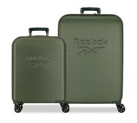Reebok Franklin Juego de Maletas Verde 55/70 cms Rígido 6,9 kgs Cierre TSA ABS 6,9 kgs 109LExtensible Equipaje de Mano by Joumma Bags