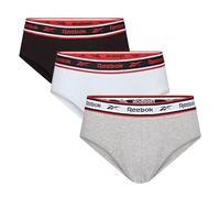 Reebok Hombres Calzoncillo Negro/Blanco/Gris Paquete de 3 Medio