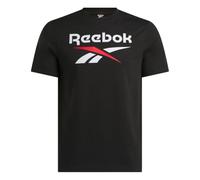 Reebok Identity Big Logo tee T-Shirt, Black/White/Vector Red, L Men's