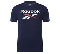 Reebok Identity Big Stacked Logo tee Camiseta, Vector Navy, L para Hombre