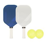 Reebok - Juego de 2 Palas de Pickleball, paletas de Fibra de Vidrio, Bolas de Pickleball diseñadas con precisión con patrón de 40 Agujeros, Ideal para entusiastas del Deporte