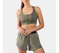 Reebok - Lux Front-Zip High Impact Sports Bra, Steel Grey, Tamaño: XL