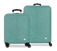 Reebok Madison Juego de Maletas Turquesa Verde 46x65x25 cm Rígida ABS Cierre de combinación Integrado 93L 6,6kg 4 Ruedas Dobles Equipaje de Mano by Joumma Bags