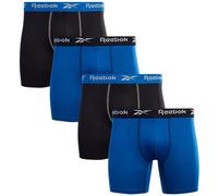Reebok Men's Performance Boxer Briefs with Comfort Pouch (4 Pack) (Black/Royal, Medium)