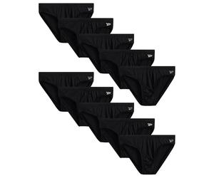 Reebok Men's Underwear - Low-Rise Quick Dry Performance Briefs (10 Pack), Size Medium, All Black