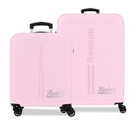 Reebok Monroe Juego de Maletas Rosa Claro 46x65x25 cm Rígida ABS Cierre de combinación Integrado 56L 6,6kg 4 Ruedas Dobles Equipaje de Mano