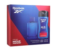 Reebok Move Your Spirit Estuche Regalo de Perfumes Hombre Pack de 2 Piezas Eau de Toilette 100ml y Shower Gel 250ml Set Fragancia Marina