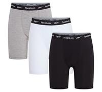 Reebok Hombres Bóxers Deportivos Negro/Blanco/Gris Paquete de 3 Medio