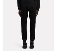 Reebok - Pantalones Jogger de Forro Polar con Pequeño Logo ID, Black, Tamaño: L