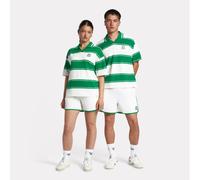 Reebok - Polo de rayas piqué, Chalk/Classic Green, Tamaño: M