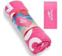 Reebok Positano Toalla Playa Algodón Velour 70x140 cm | Secado Rápido Suave Alta Absorción | Uso Piscina Hamaca Viaje Ligera Tamaño Grande Adulto, Color Atomic Pink