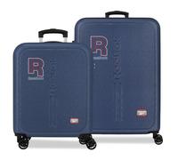Reebok Queens Juego de Maletas Marino 46x65x25 cm Rígida ABS Cierre de combinación Integrado 56L 6,6kg 4 Ruedas Dobles Equipaje de Mano