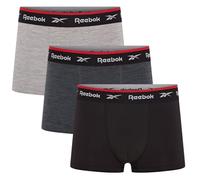 Reebok Redgrave Boxers for Men | Pack of 3 Mens Sports Trunks, Breathable & Stretchable Underwear for Men | Multipack Boxer Shorts, 3pk Black/Charcoal/Grey, XL