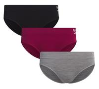 Reebok Ropa interior para mujer, paquete de 3 bragas de microfibra sin costuras para mujer, ropa interior transpirable para mujer (S-XL), Gris/Rojo/Negro, S