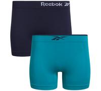 Reebok Ropa interior para mujer y niño, paquete de 2 bragas de rendimiento de longitud media, ropa interior sin costuras para mujer (S-XL), Deep Lake/Evening Blue, Large