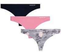 Reebok Ropa interior para mujer - Tanga el stica de rendimiento (paquete de 3), Gris/zorro/negro, S