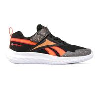 Reebok Rush Runner 5 - Tenis Deportivos de Encaje elástico y Correa Superior, Color Negro Arena Naranja Sportred, Talla 2 UK Niño
