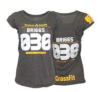 Reebok Samantha Briggs 2013 Crossfit Games PlayDry Camiseta de rendimiento para mujer, color gris, A35686, Gris, Large