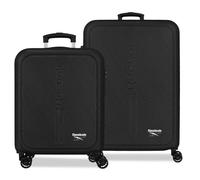 Reebok Stockton Juego de Maletas Negro 46x65x25 cm Rígida ABS Cierre de combinación Integrado 93L 6,6kg 4 Ruedas Dobles Equipaje de Mano by Joumma Bags
