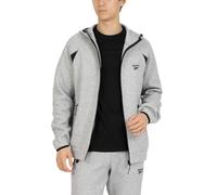 Reebok Sudadera con Capucha y Cremallera para Hombre en Contraste, Gris, L