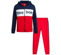Reebok Sudadera deportiva para niño, 2 piezas, forro polar, con cremallera, sudadera y pantalones deportivos para correr, conjunto de ropa deportiva, 8-14, vector rojo, 10