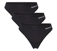 REEBOK Mujer Tanga Deportivo Negro Paquete de 3 Medio