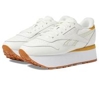 Reebok Tenis clásicos de cuero con triple elevación para mujer, Tiza/tiza/Oro Heritage, 37 EU